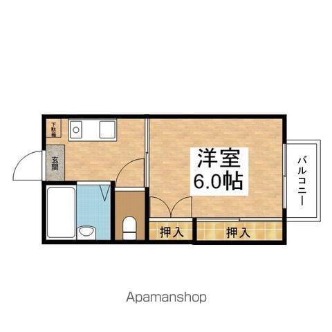 東海道本線 彦根駅 バス乗車時間:5分 彦根キャッスルロードバス停で下車 徒歩2分 2階建 築30年(1K/2階)の間取り写真