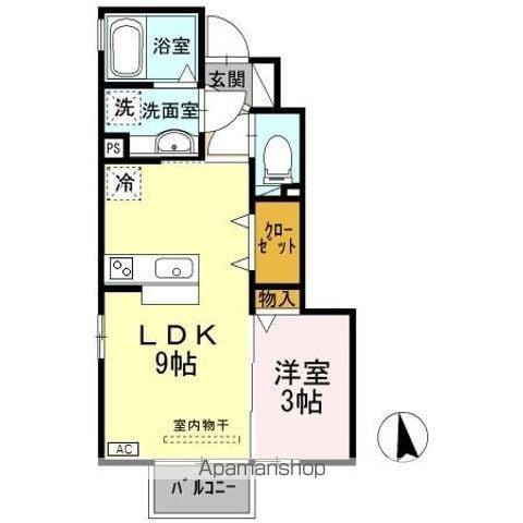 ア・コード花水木(1LDK/1階)の間取り写真