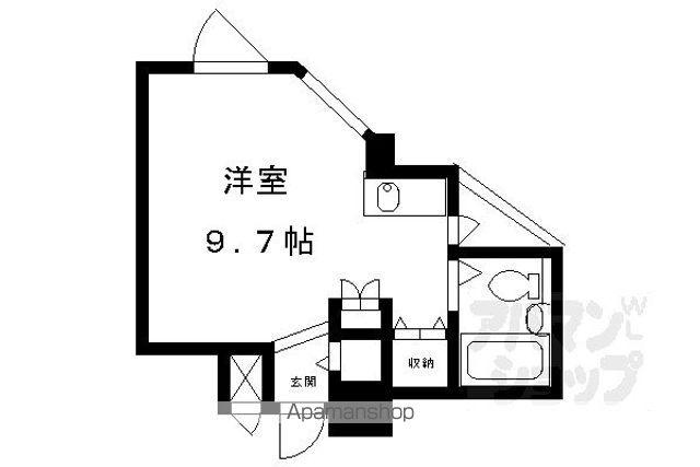 DETOM-1 二條城東(1K/3階)の間取り写真