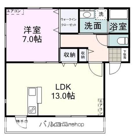 リアンL(1LDK/1階)の間取り写真