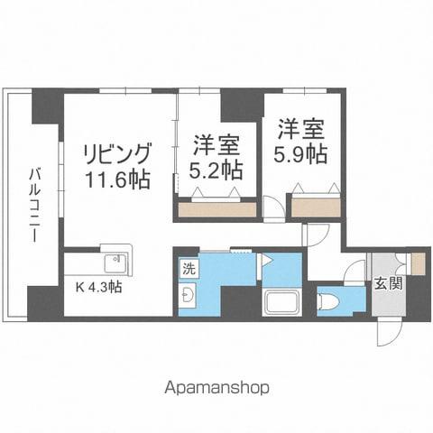 グラン札幌(2LDK/13階)の間取り写真