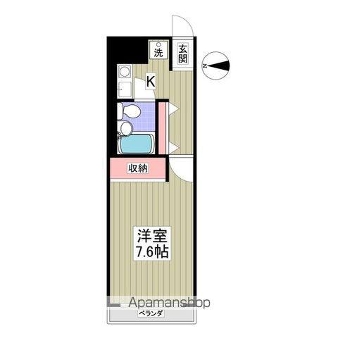 フレクション光が丘(1K/2階)の間取り写真