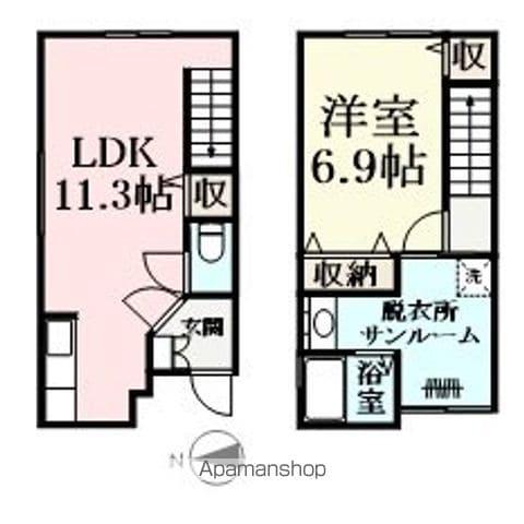 フォーウエルズ(1LDK/1階)の間取り写真