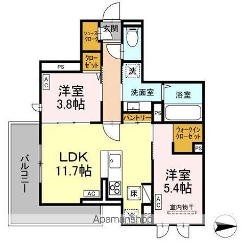 ボヌール T(2LDK/1階)の間取り写真