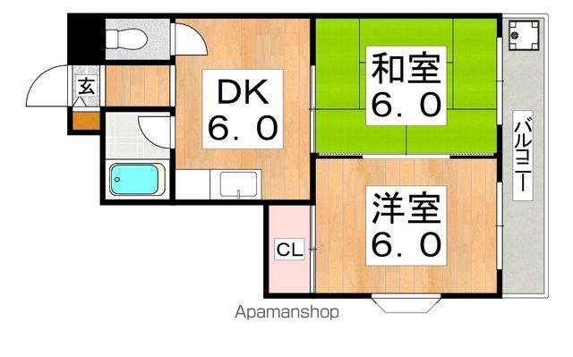 ニューコーポ芝(2DK/2階)の間取り写真