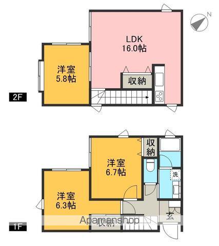 高知県高知市 2階建 築10年(3LDK)の間取り写真