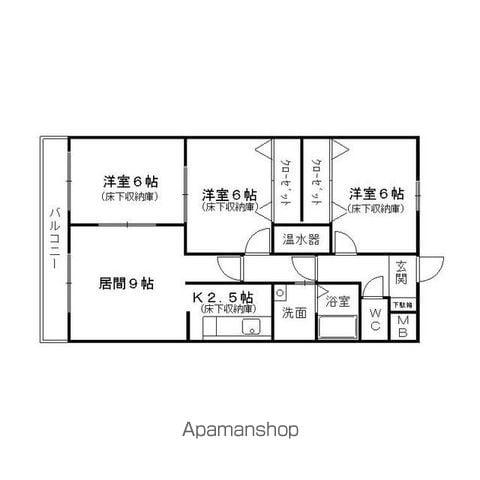 フェイマスKITAMI1番館(3LDK/4階)の間取り写真