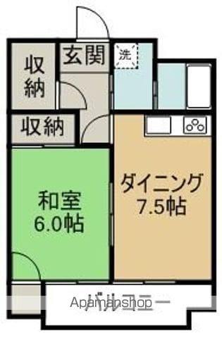 ドリームビル(1LDK/4階)の間取り写真