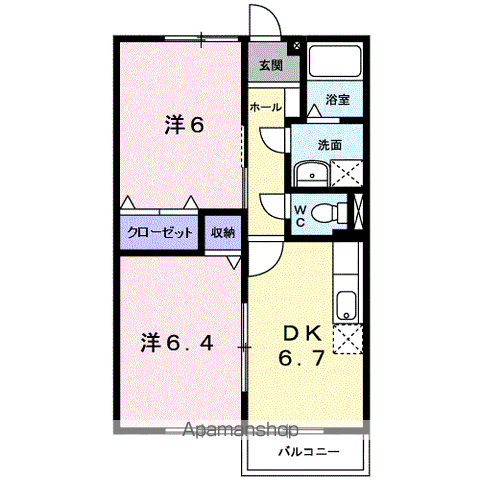 DEARB(2DK/2階)の間取り写真