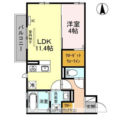 ピュア・リリアスⅡ(1LDK/2階)の間取り写真