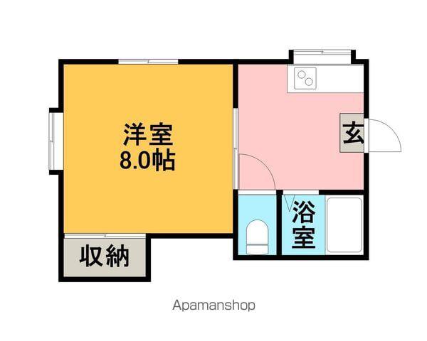 スカイコーポラス(1K/2階)の間取り写真