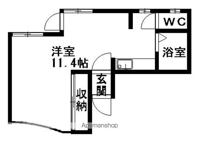 アーブ円山(1DK/3階)の間取り写真