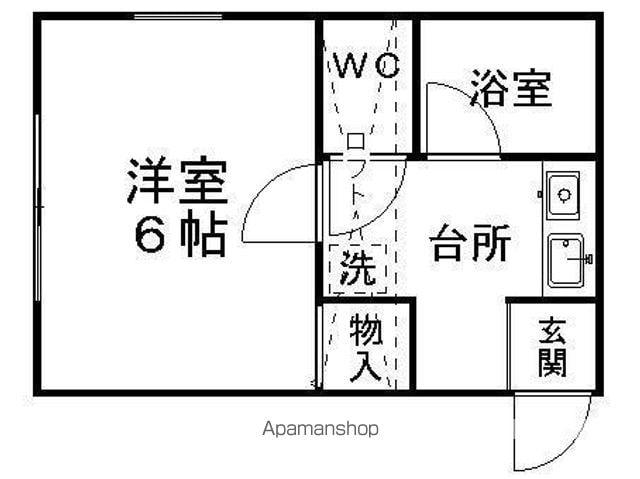 サンエイハイム(1K/2階)の間取り写真