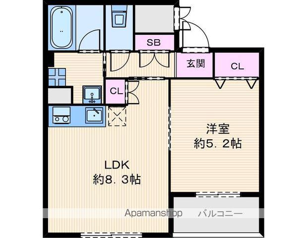 NS上町セブン(1LDK/2階)の間取り写真