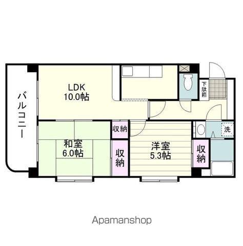 パークマンション明和(2LDK/1階)の間取り写真