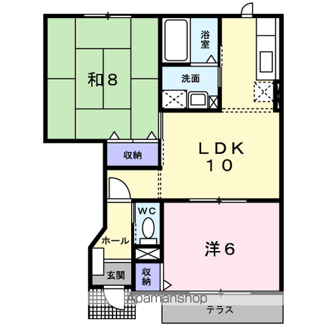 エクセルⅠ(2LDK/1階)の間取り写真