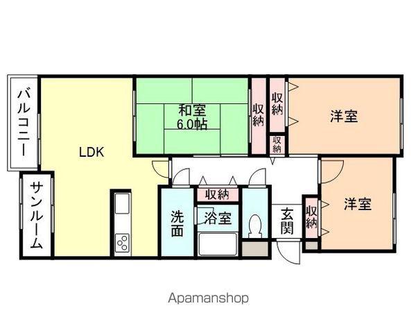 ライオンズマンション高岡中島町(3LDK/6階)の間取り写真