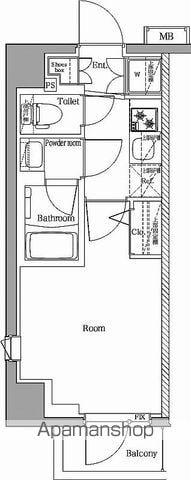 プレミアムキューブ横浜DEUX(1K/2階)の間取り写真