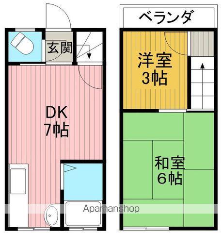 蛍池南町2−13−7−2(2DK)の間取り写真