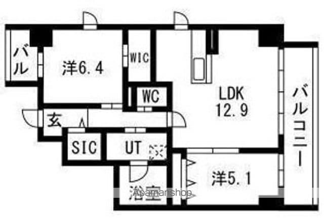 ポルタニグラ大須観音(2LDK/3階)の間取り写真