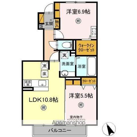 サンヒルズヴィラカインドネス I(2LDK/1階)の間取り写真