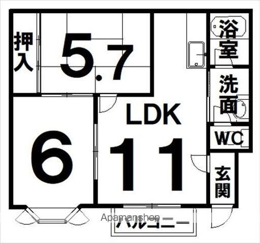 ハイツ久(2LDK/1階)の間取り写真
