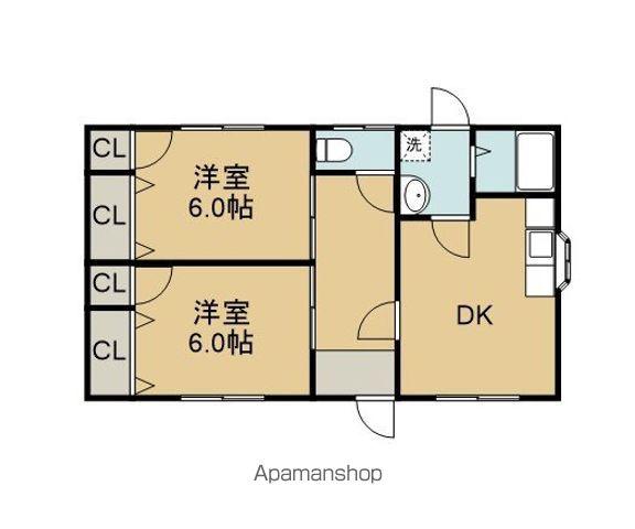 土讃線 金蔵寺駅 徒歩34分 1階建 築34年(2DK)の間取り写真