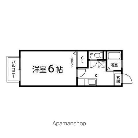 エクセレント山の寺(1K/2階)の間取り写真