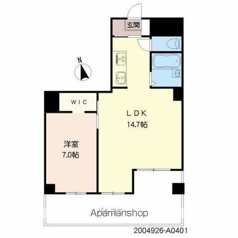 アプリーレ京町(1LDK/4階)の間取り写真
