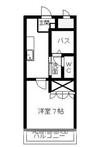 コンフォルト(1K/2階)の間取り写真