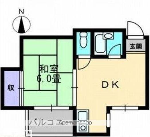 メゾン塩屋(1DK/2階)の間取り写真