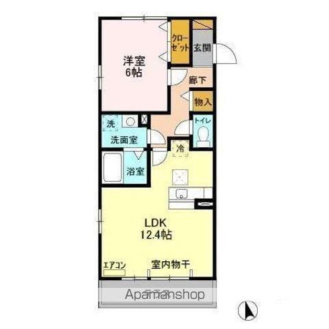 FOREST WIND(1LDK/1階)の間取り写真