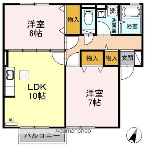 セジュールオリーブ(2LDK/1階)の間取り写真
