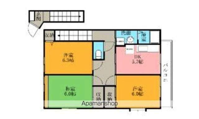 ハイステージMITA(3DK/2階)の間取り写真