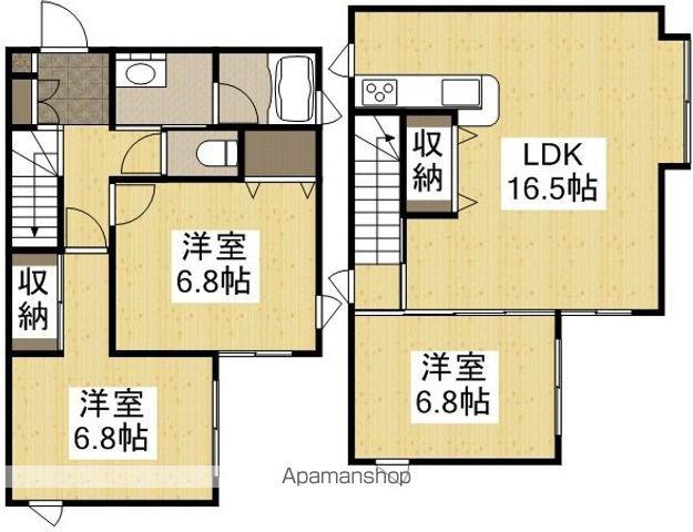津山線 法界院駅 徒歩57分 2階建 築15年(3LDK)の間取り写真