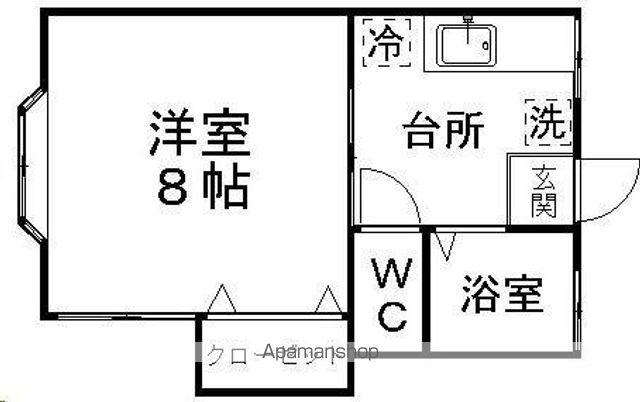天神沢コーポ(1K/1階)の間取り写真