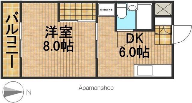 Gハイツ城之崎(1DK/2階)の間取り写真