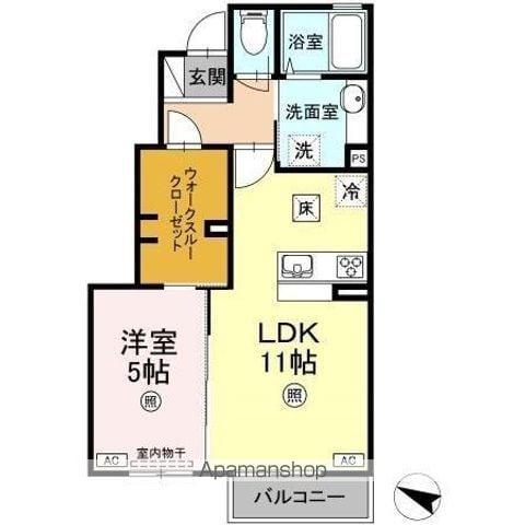 恵比寿Ⅲ(1LDK/1階)の間取り写真