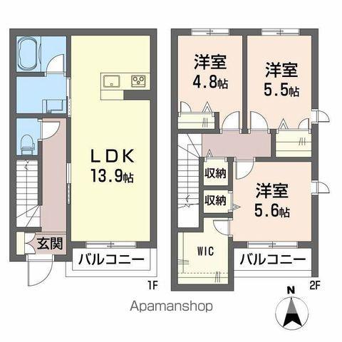 シャーメゾン駒止Ⅲ(3LDK/1階)の間取り写真