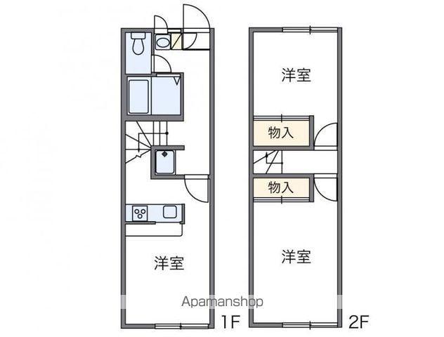 レオパレス蓮池(2DK/1階)の間取り写真