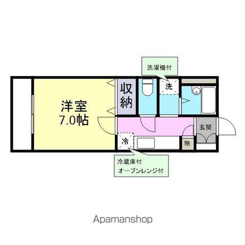 エフパルク21(1K/4階)の間取り写真