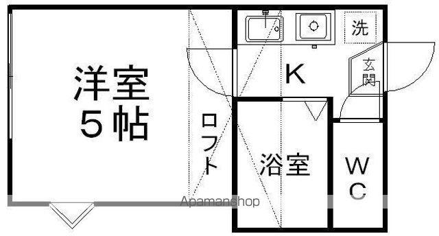 ピースフル泉第3(1K/1階)の間取り写真