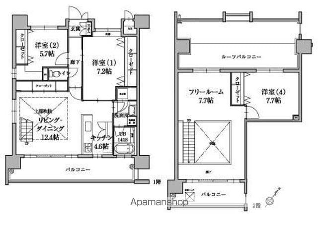レジデンツァ大橋(3SLDK/11階)の間取り写真