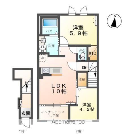 ソレイユ(2LDK/2階)の間取り写真