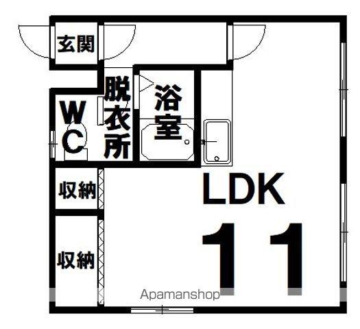 宮本ハイツ(ワンルーム/1階)の間取り写真