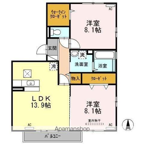 エクセルⅢ(2LDK/1階)の間取り写真