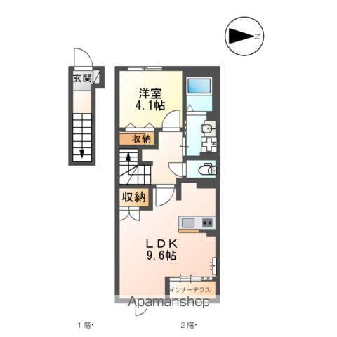 ルミエール宮路(1LDK/2階)の間取り写真