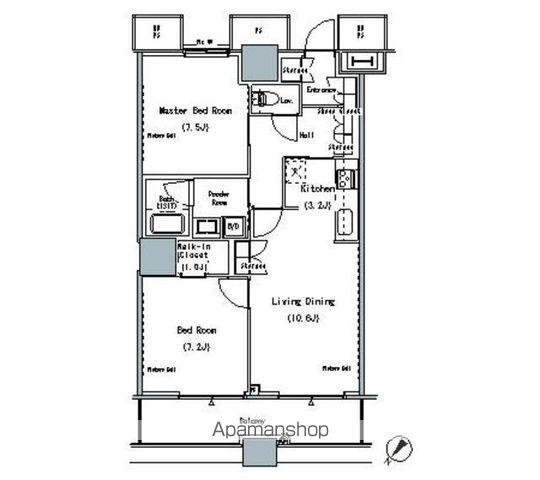 THE TOKYO TOWERS MIDTOWER(2LDK/4階)の間取り写真