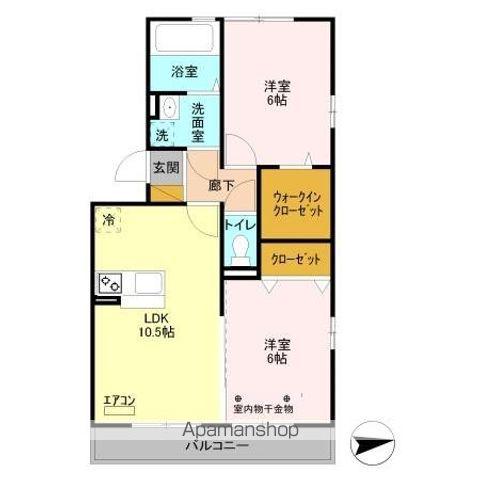 フローリッシュ(2LDK/3階)の間取り写真