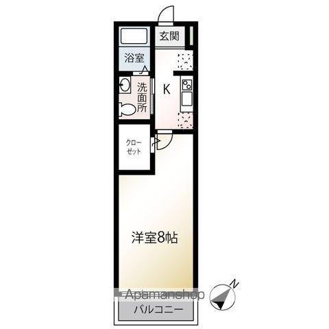MQUARTO拝島Ⅰ(1K/2階)の間取り写真